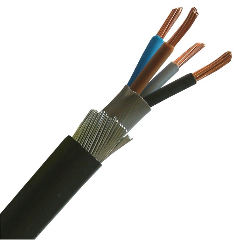 50mm X 4 Core SWA Cable Per Metre 187A Rated Clipped Direct 