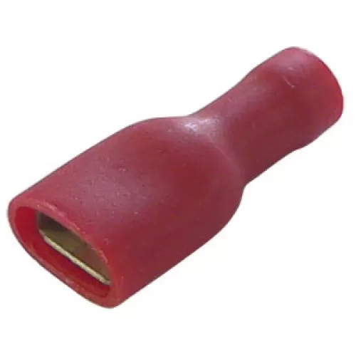0.15-1.5mm x 6.3mm Red fully insulated female terminal cable lugs