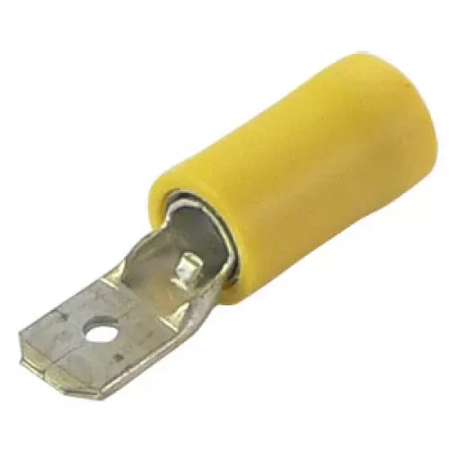 4.00-6.0mm x 6.3mm Yellow push on male terminal cable lugs